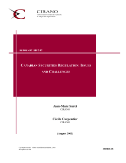 Canadian Securities Regulations