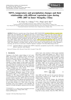 NDVI, temperature and precipitation changes and their relationships