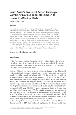 South Africa`s Treatment Action Campaign: Combining