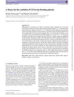 A theory for the excitation of CO in star