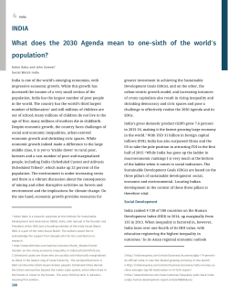 INDIA What does the 2030 Agenda mean to one-sixth