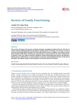 Review of Family Functioning - Scientific Research Publishing