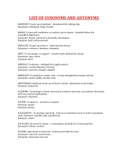 list of synonyms and antonyms