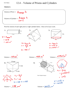 12.4 &ndash; Volume of Prisms and Cylinders