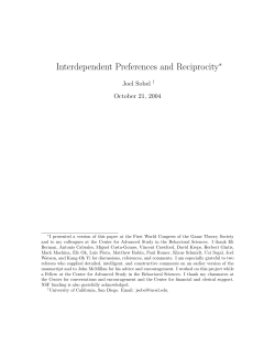 Interdependent Preferences and Reciprocity