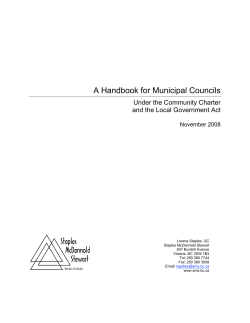 A Handbook for Municipal Councils