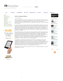 Tone in Literary Fiction