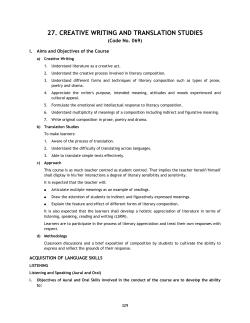 27. creative writing and translation studies