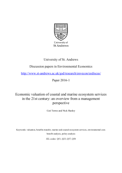 Economic valuation of coastal and marine ecosystem services in the