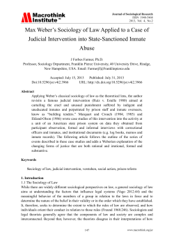 Max Weber`s Sociology of Law Applied to a Case of