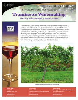 Traminette Winemaking - Purdue Extension