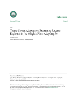Text to Screen Adaptation - Digital Commons @ IWU