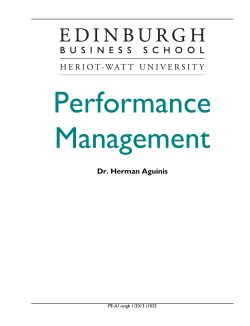 Performance Management - Edinburgh Business School