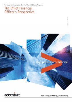 The Chief Financial Officer`s Perspective
