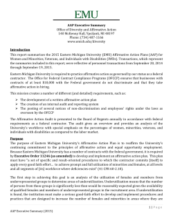 Affirmative action audit and plans executive summary
