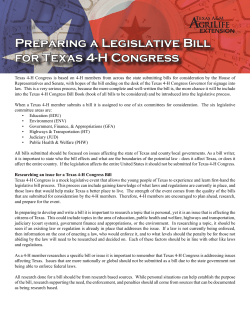 Preparing a Legislative Bill for Texas 4