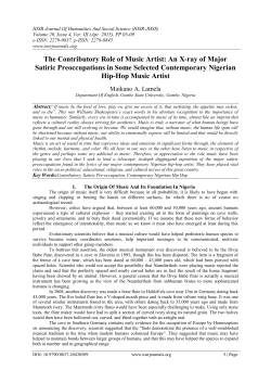 The Contributory Role of Music Artist