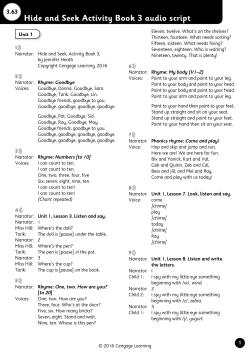 Hide and Seek Activity Book 3 audio script