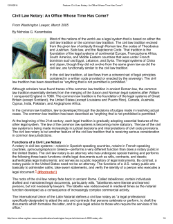 Civil Law Notary: An Office Whose Time Has