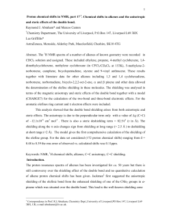 Chemical shifts of alkenes