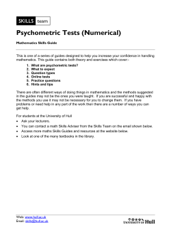 Psychometric Tests