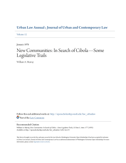 New Communities: In Search of Cibola&mdash;Some Legislative Trails