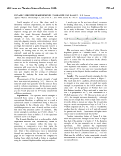 Dynamic Strength Measurements on Granite and Basalt