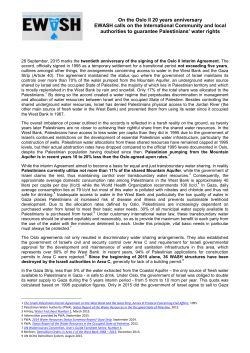 On the Oslo II 20 years anniversary EWASH calls on the