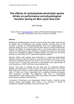 The effects of carbohydrate-electrolyte sports drinks on performance