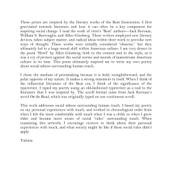 These prints are inspired by the literary works of the Beat Generation