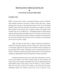the peaceful message of islam - Religious Rehabilitation Group