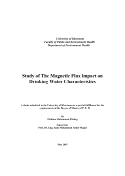 Study of The Magnetic Flux impact on Drinking Water Characteristics