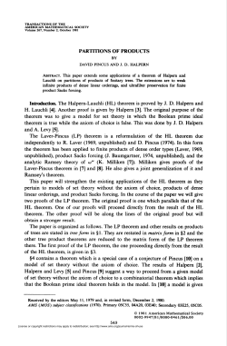 partitions of products - American Mathematical Society