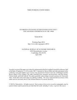 Is Foreign Exchange Intervention Effective