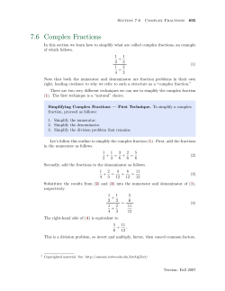 7.6 Complex Fractions