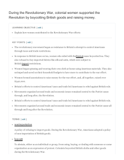 During the Revolutionary War, colonial women