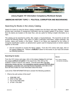 Library Information Competency Workbook