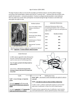 Age of Jackson (1824-1840) The Age of Jackson refers