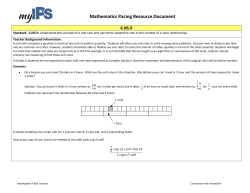 Mathematics Pacing Resource Document