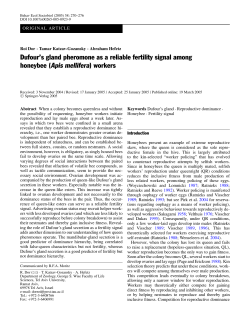 Dufour`s gland pheromone as a reliable fertility signal among