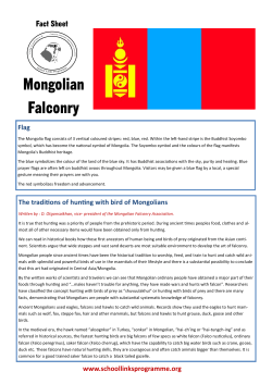Fact Sheet &ndash; History of Falconry in Mongolia