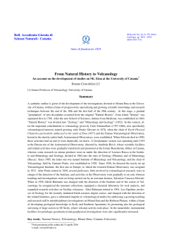 From Natural History to Volcanology - Accademia Gioenia