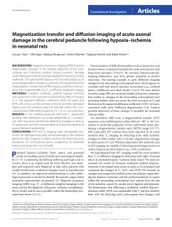 Magnetization transfer and diffusion imaging of acute