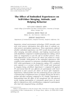 The Effect of Embodied Experiences on Self-Other Merging