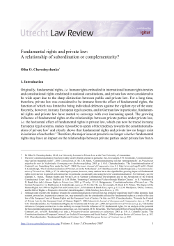 Fundamental rights and private law: A
