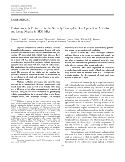 Brief Report: Testosterone Is Protective in the Sexually Dimorphic
