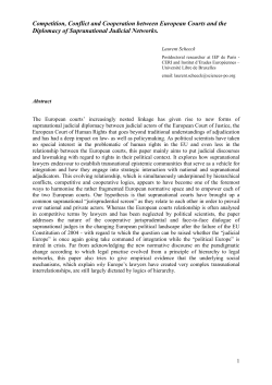 Competition, Conflict and Cooperation between European Courts