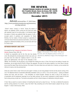 april renewal - Presbyterian Church of Havre de Grace