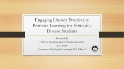 Engaging Literacy Practices to Promote Learning for All Students