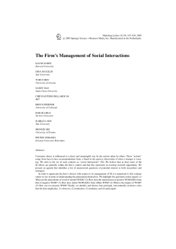 The Firm`s Management of Social Interactions